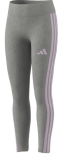 Dievčenské legíny Adidas Essentials 3‑Stripes Girls Leggings JF3674 šedé Dievčenské legíny Adidas Essentials 3‑Stripes Girls Leggings JF3674 šedé
